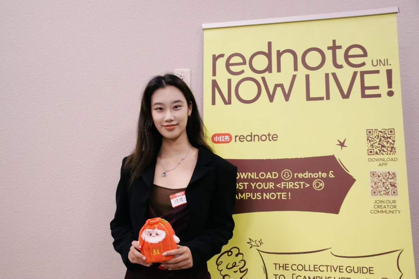 RedNote Now Live banner at the event