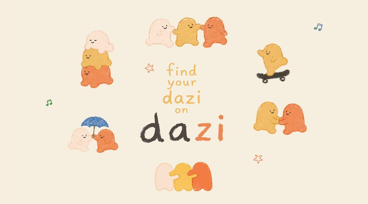 dazi mascots, redrawn by hand