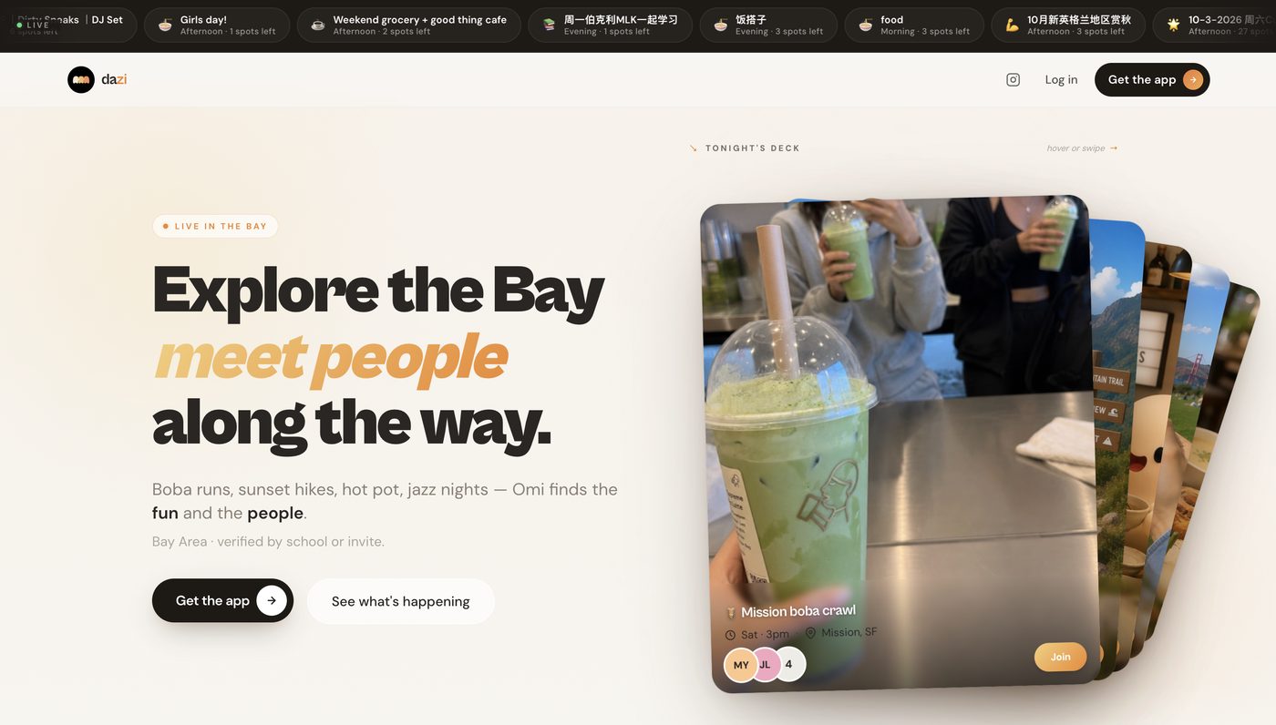 heydazi.com landing page, the earlier version