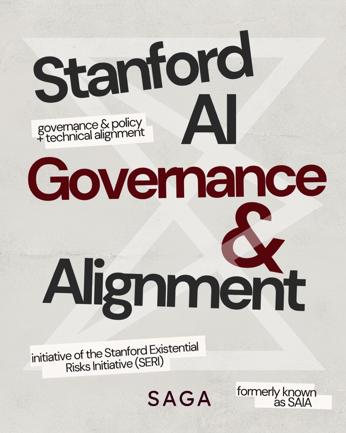 SAGA wordmark lockup, Stanford AI Governance and Alignment